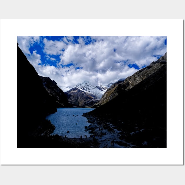 Kayaking in the mountains shadows Wall Art by stevepaint